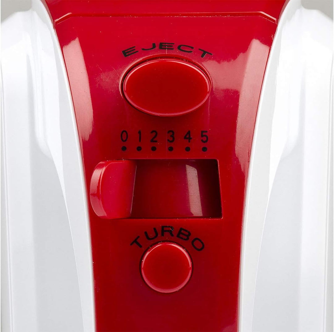 Girmi SB02 Elektrorührer, 170 W, 5 Geschwindigkeiten + Turbo, Weiss/Rot Weiss / Rot, Weiss / Rot