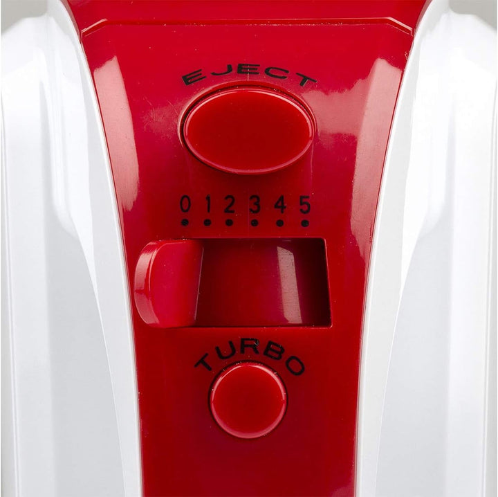 Girmi SB02 Elektrorührer, 170 W, 5 Geschwindigkeiten + Turbo, Weiss/Rot Weiss / Rot, Weiss / Rot