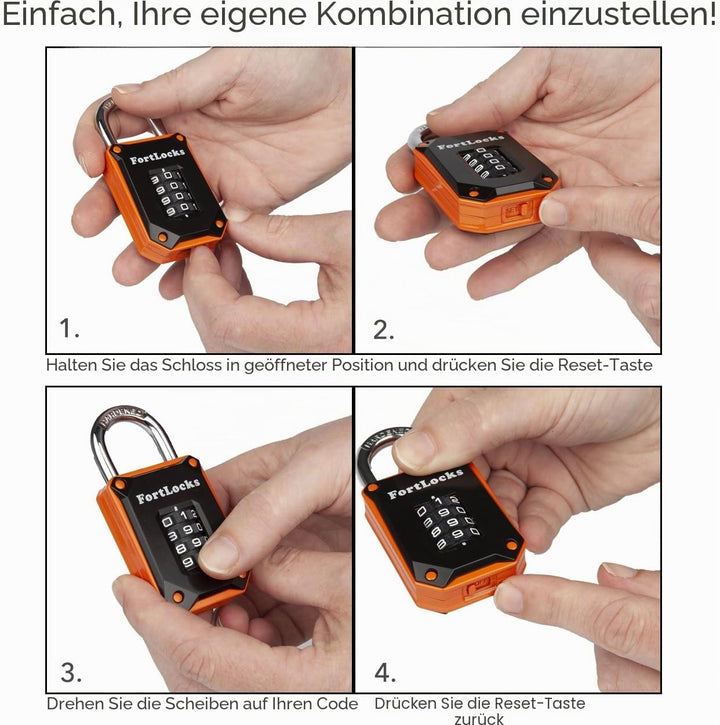 2er-pack Fortlocks Schlösser Für Fitnessstudio-schliessfächer - 4-stellig Robust Wetterfest Gehärtet
