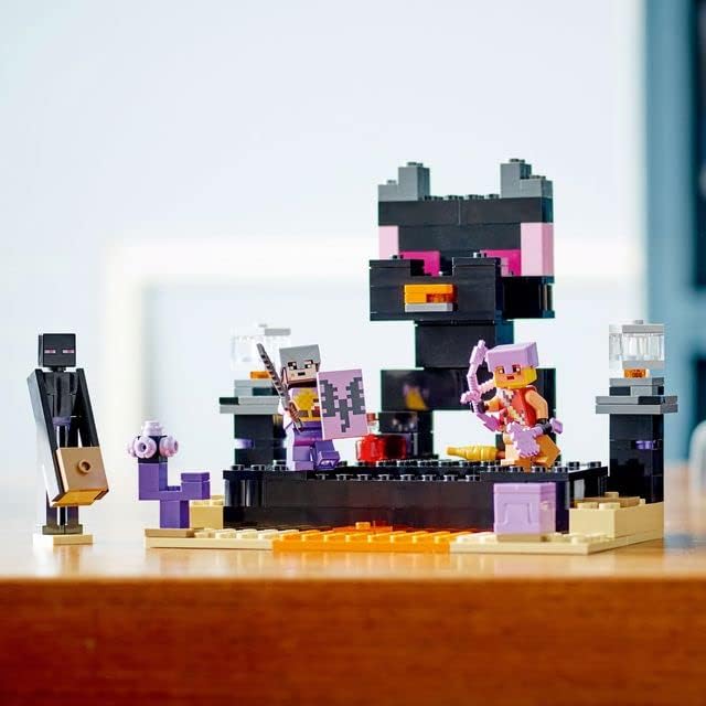 LEGO Minecraft Die End-Arena Set, 'Player-vs-Player Battle' Action-Spielzeug mit Lava, Enderdrache u