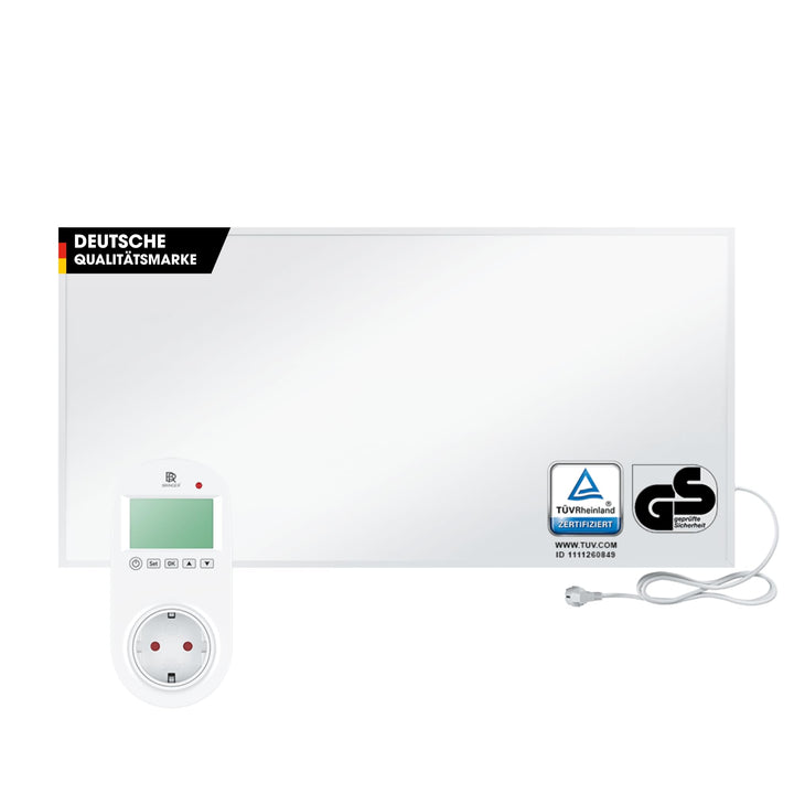 BR Bringer Infrarotheizung 1000 Watt - mit Steck-Thermostat - Infrarot Elektroheizung Energiesparend