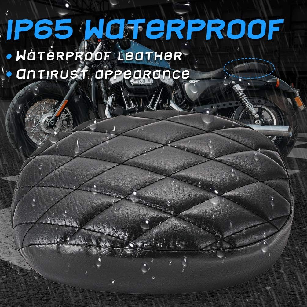 KATUR Motorrad Solo Sitzpolster schwarz hinten Fahrersitz Naht Kunstleder Sitzbezug Pad kompatibel m
