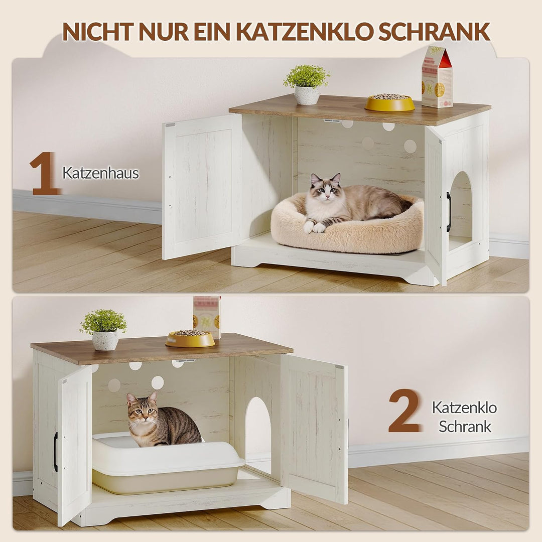 Katzenklo Schrank, Katzenklo Versteckt Schrank Möbel, Katzenhaus Holz, Katzenschrank Beistelltisch m