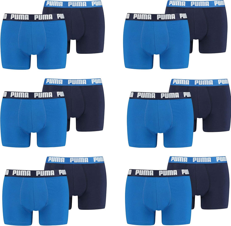 PUMA 12 er Pack Boxer Boxershorts Men Herren Unterhose Pant Unterwäsche (Trueblau/Trueblau, M)
