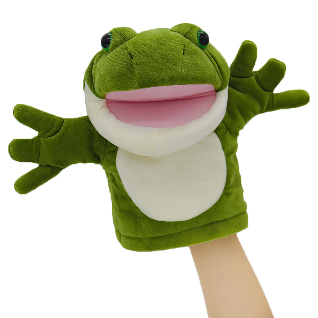 lilizzhoumax Frosch Kuscheltier, Simuliertes Tier Frosch Handpuppe aus Plüsch, Kawaii Niedliches Rol