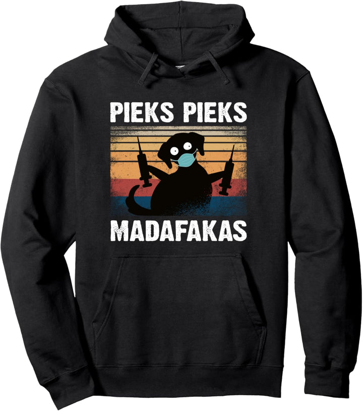 Pieks Pieks Madafakas lustiger Hund Impfung Geimpft Pullover Hoodie