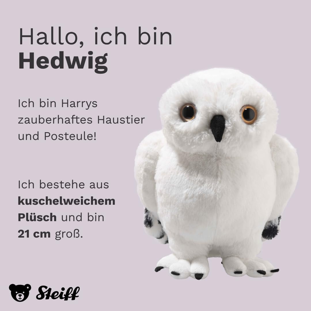 Steiff Kuscheltier Hedwig Eule, Harry Potter, Süsses Stofftier mit Kunststoffaugen, Kinder, Jungen &