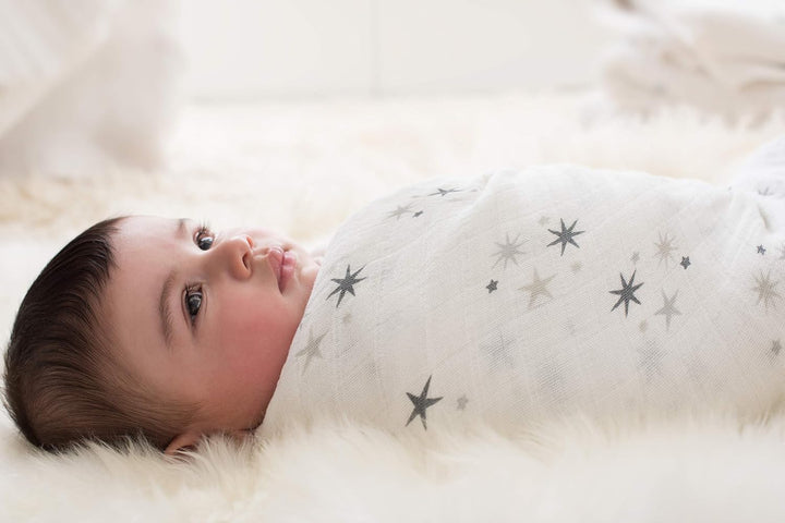 aden + anais twinkle, Pucktücher, Musselin aus 100% Baumwolle, 120cm X 120cm, 4er Pack, twinkle