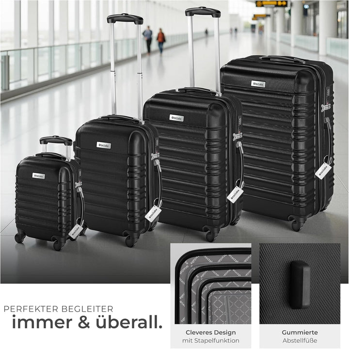 tectake® 4tlg. Hartschalenkoffer Set, Reisekoffer Set mit Rollen, Hartschale aus ABS, Koffer Set mit