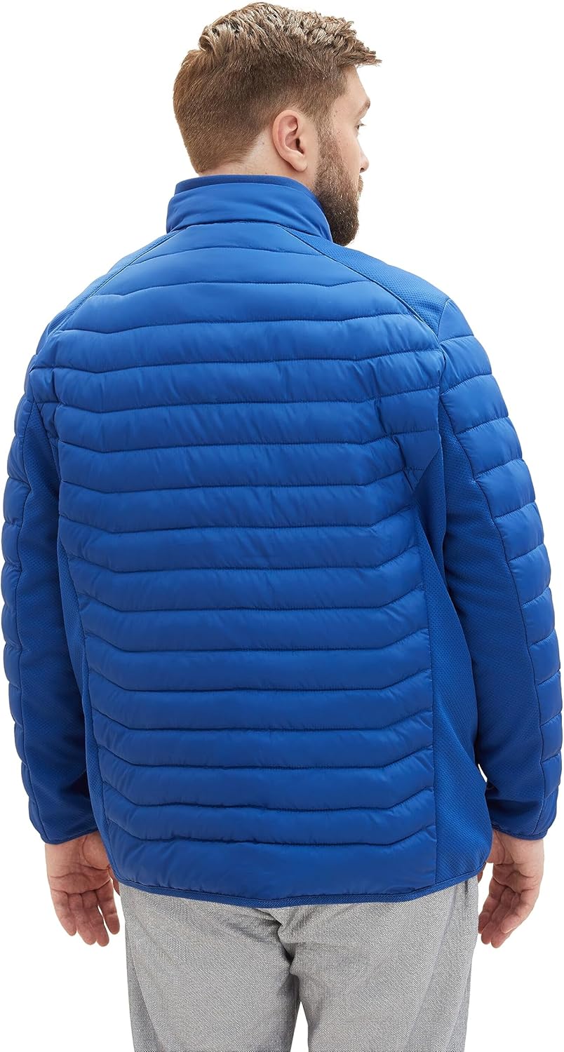 TOM TAILOR Herren Hybrid Steppjacke mit Stehkragen XXL 19168 - Hockey Blue, XXL 19168 - Hockey Blue