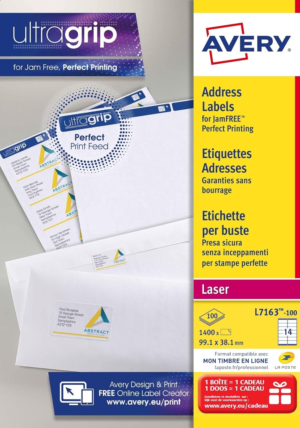 Avery L7163-100 Adress-Etiketten schnellablösend