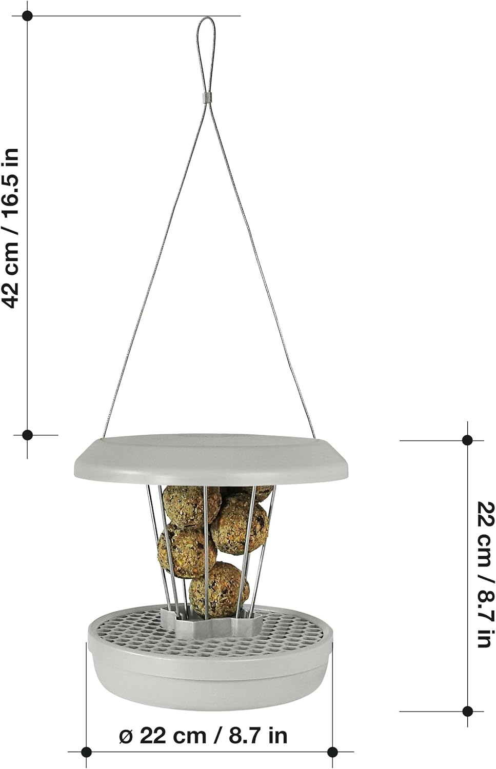 SWISSINNO Vogelfutterhaus zum Aufhängen – Lucerne SMART Birds - Meisenknödelhalter mit Auffangschale