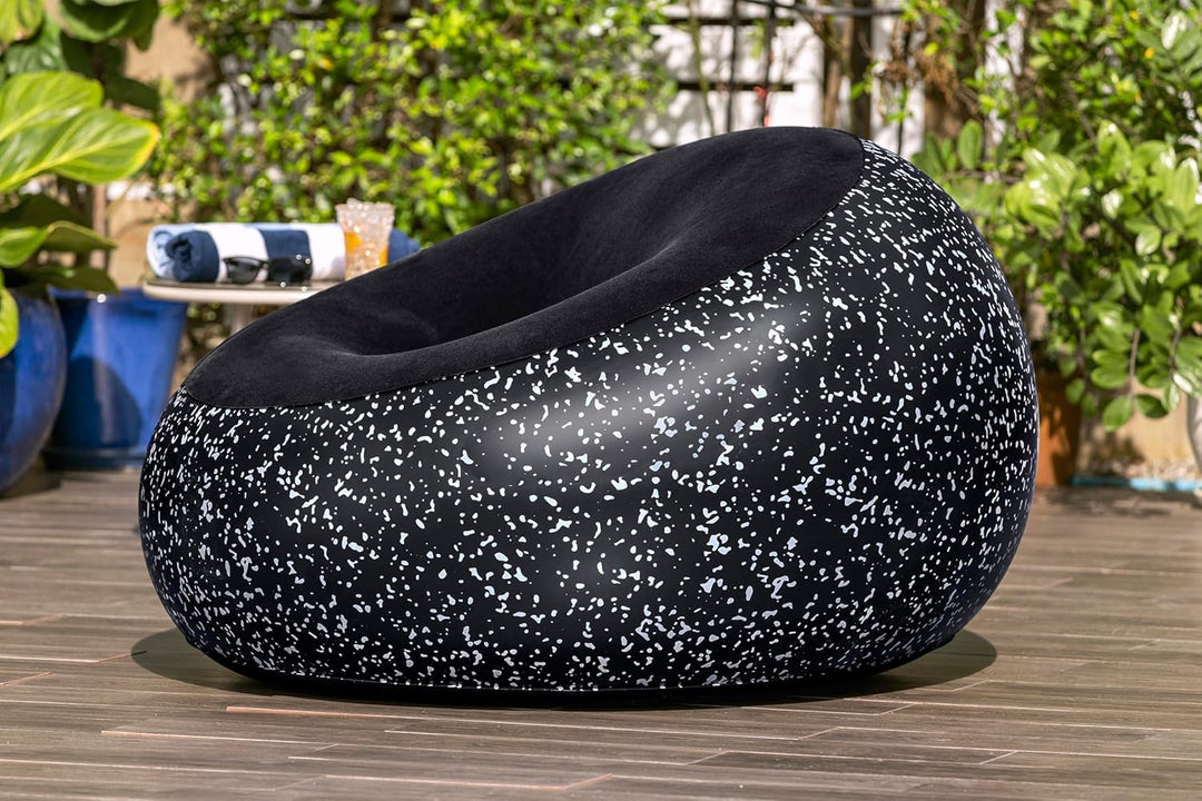Bestway Inflate-A-Chair Luftsessel 112x112x66 cm, schwarz – Aufblasbarer Sessel Indoor & Outdoor, be