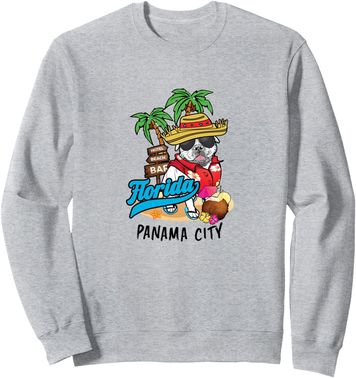 Panama City Florida Beach Party Bulldog Vacation Souvenir Sweatshirt