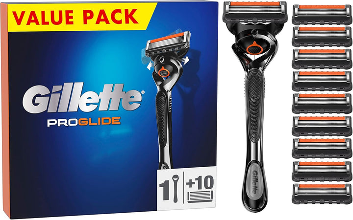 Gillette ProGlide Rasierer für Männer, 1 Gillette ProGlide Rasierer, 10 Ersatzklingen, entwickelt fü
