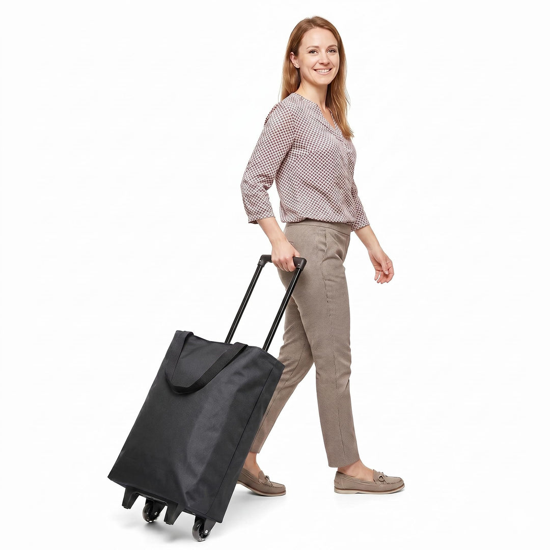 2-in-1 Einkaufstrolley, 30L Einkaufstasche auf Rollen Gross Einkaufsroller Wasserdicht Einkaufstroll