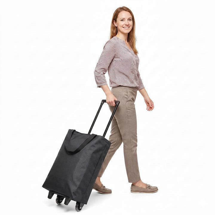 2-in-1 Einkaufstrolley, 30L Einkaufstasche auf Rollen Gross Einkaufsroller Wasserdicht Einkaufstroll