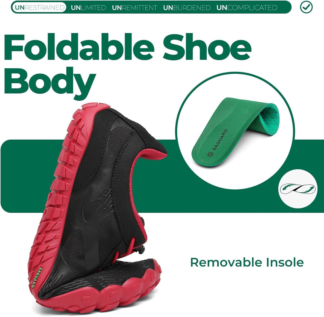 SAGUARO Barfussschuhe Herren Damen Outdoor Sport Fitnessschuhe Traillaufschuhe Gr.35-48 39 EU Ja Rot