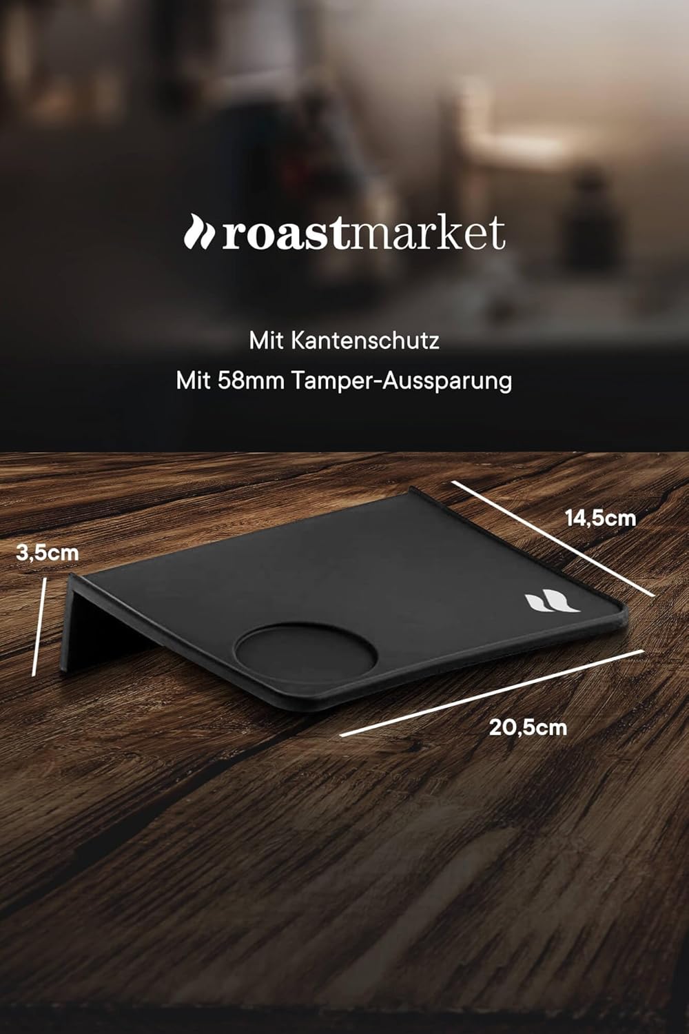 roastmarket Tampermatte mit Kantenschutz - Kaffee Tampermatte aus hochwertigem Silikon - Espresso Ta
