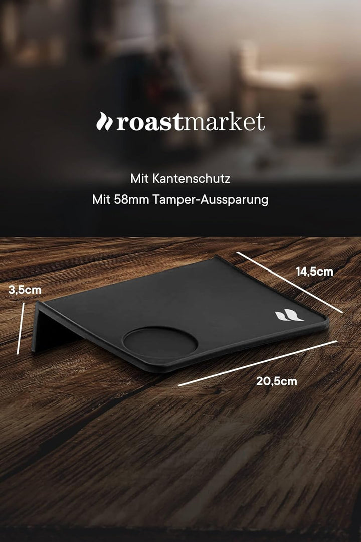 roastmarket Tampermatte mit Kantenschutz - Kaffee Tampermatte aus hochwertigem Silikon - Espresso Ta