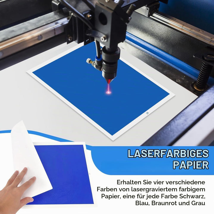 Uadme 10 Stück lasergeschnitztes farbiges Papier Keramiksteinmaterial Farbpapier zum Lasergravieren