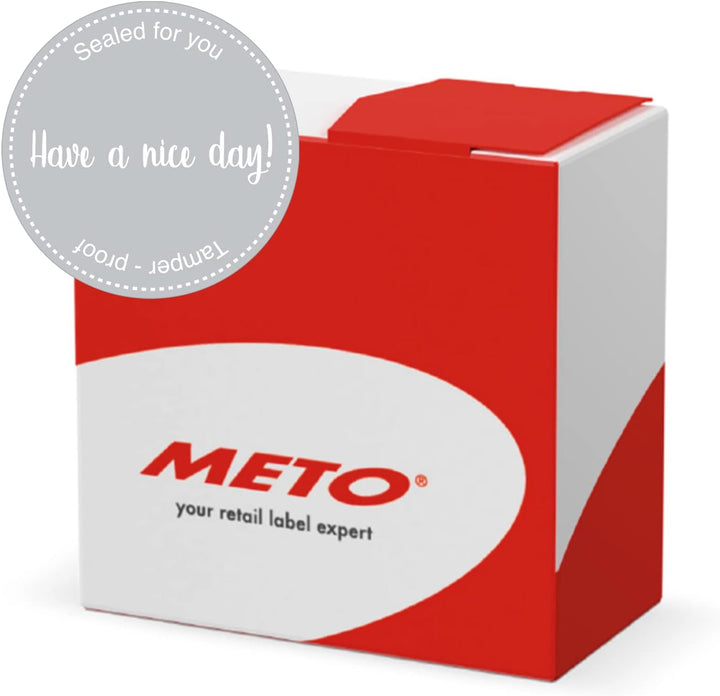 Meto Siegeletiketten in Spendbox (80mm rund, Pastel-Grau, permanent klebend, Sicherheitsschnitt, 500