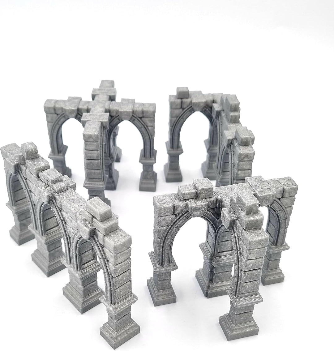 QP3D – Ruinierte Gebäudesäulen Wand, Geländedekoration für Tabletop & RPG 28–32 mm Miniaturen Wargam
