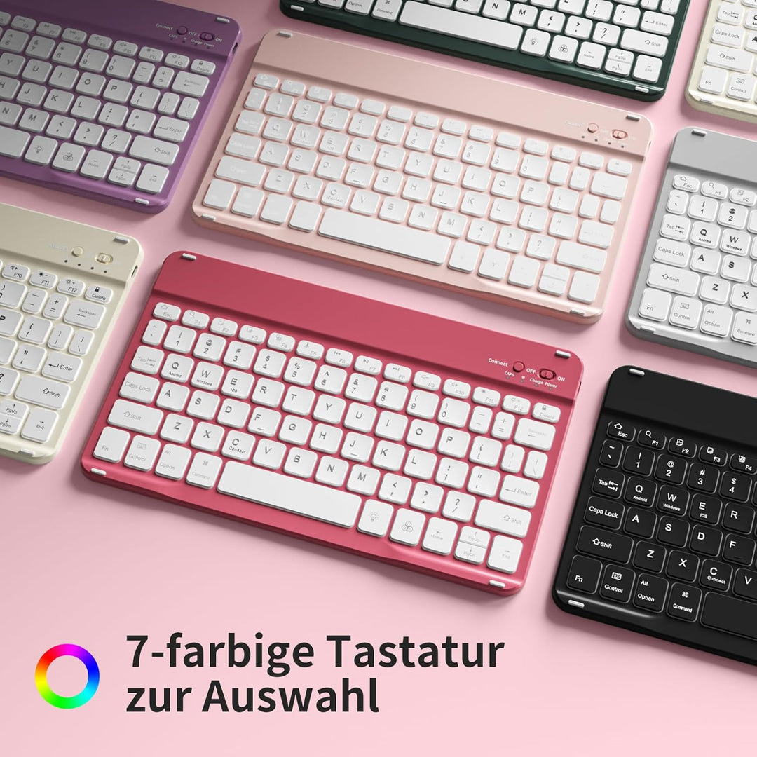 Hülle mit Tastatur für iPad A16 11/10 Generation (2025/2022, 11/10.9 Zoll) mit Stifthalter, Magnetis