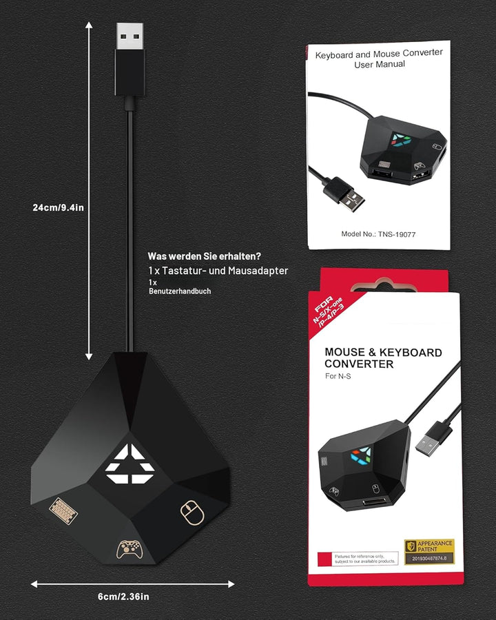 Joso Tastatur- und Mausadapter für NS Witch, Xbox One X/S, PS4, Switch Tastaturadapter zum Abspielen
