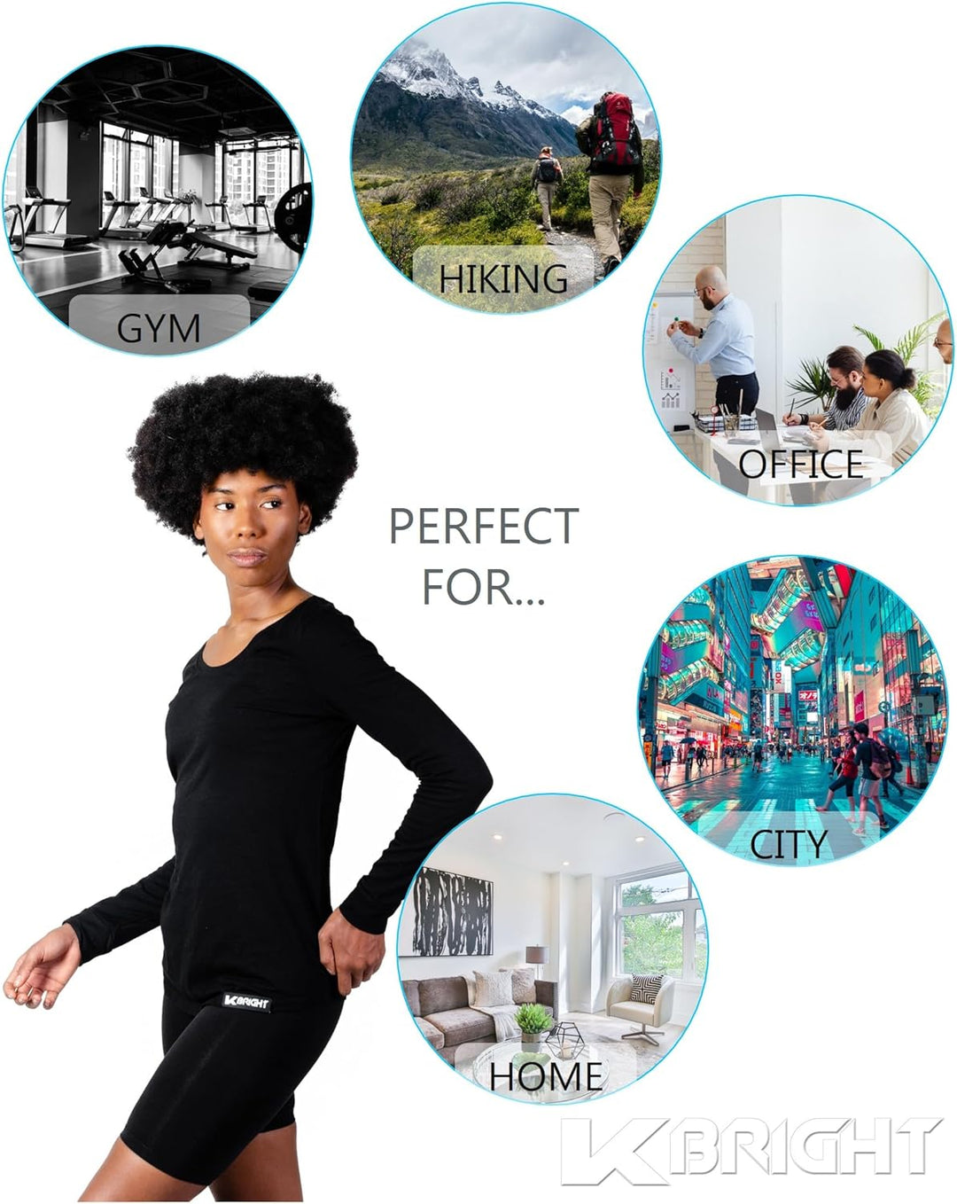 K-BRIGHT Langarmshirt Damen Langarm Nachhaltig Bio Baumwolle Damen Oberteil Sommer Sportshirt Funkti