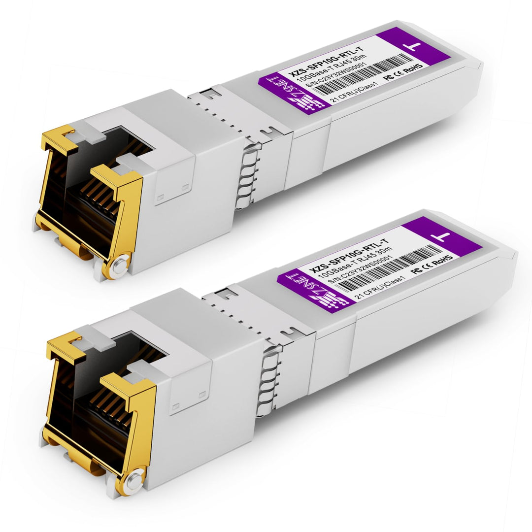 10G SFP+ auf RJ45 Modul, 1/2,5/5/10 Gb Multi-Rate 10GBASE-T Module, unterstützt Cat6a/7 bis zu 30m,