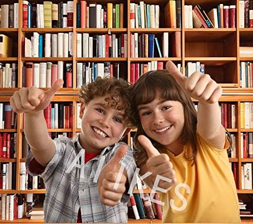 AIIKES 7x5FT Bücherregal Fotografie Hintergrund Schulbibliothek Lernen Bücherregal Szene Kinder Foto