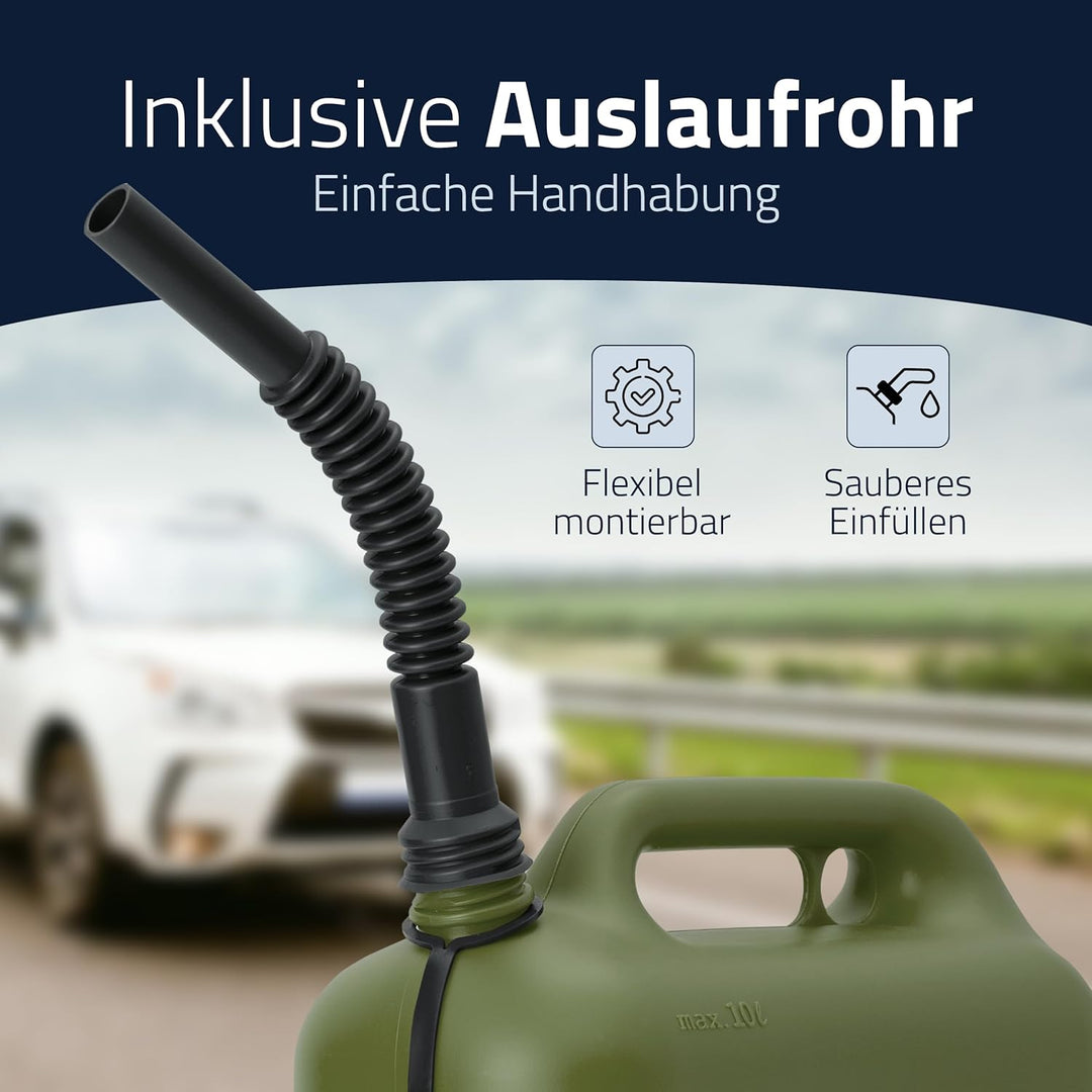 Kraftstoff-Kanister 812869 STANDARD 10l für Benzin, Diesel und andere Gefahrgüter, UN-Zulassung, mad