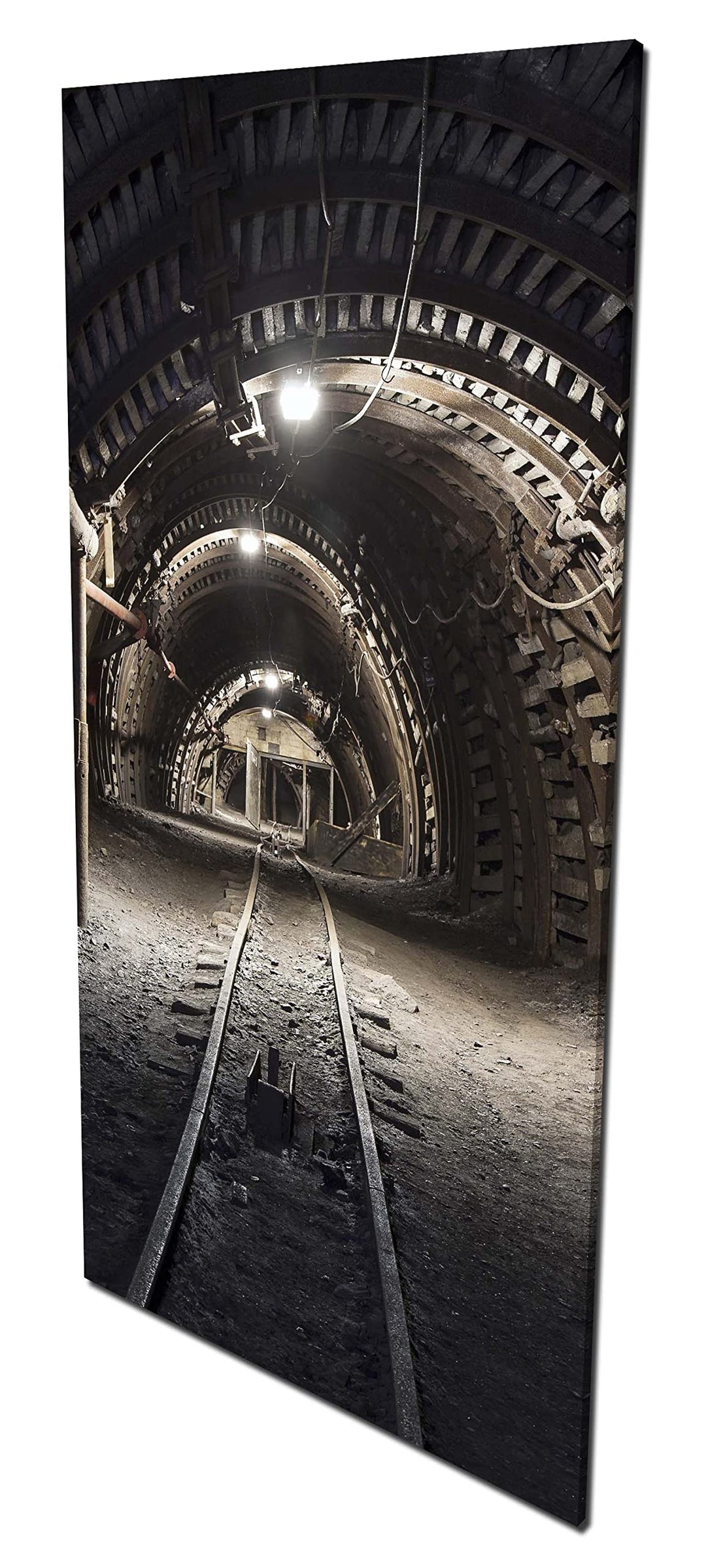 wandmotiv24 Garderobe Kohlebergwerk Hochformat - 55x100 (BxH) - Leinwand Wandgarderobe, inklusive Ga