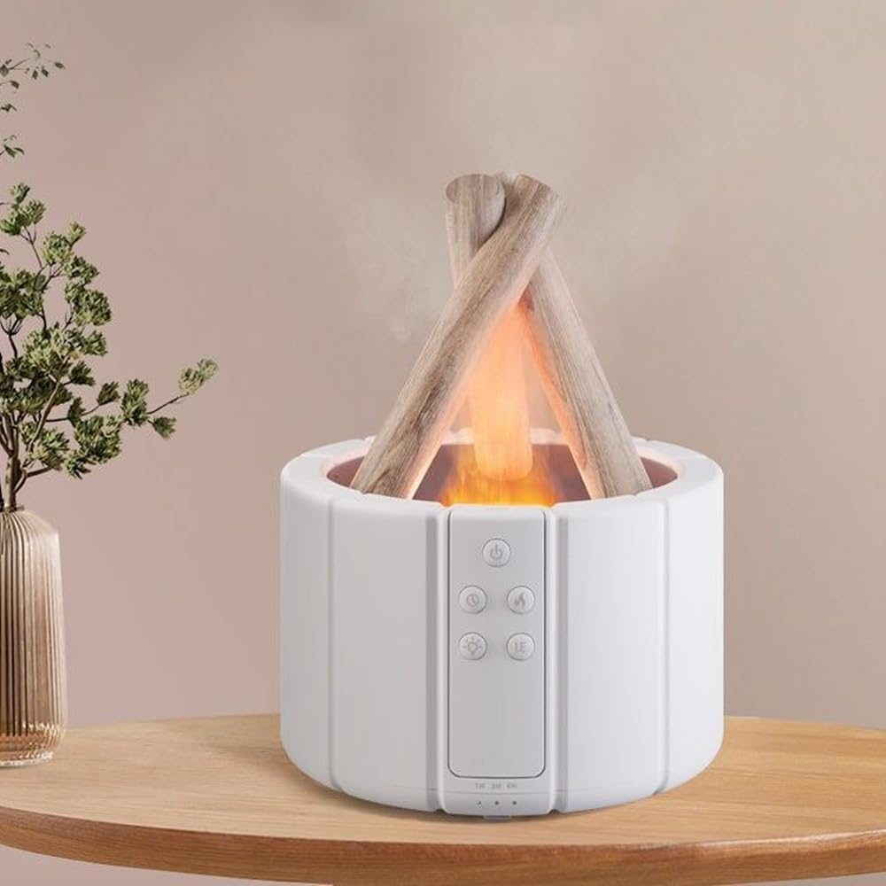 Lagerfeuer-Luftbefeuchter, 250 ml, mit Fernbedienung, Diffusor für ätherische Öle in Lagerfeuerform,