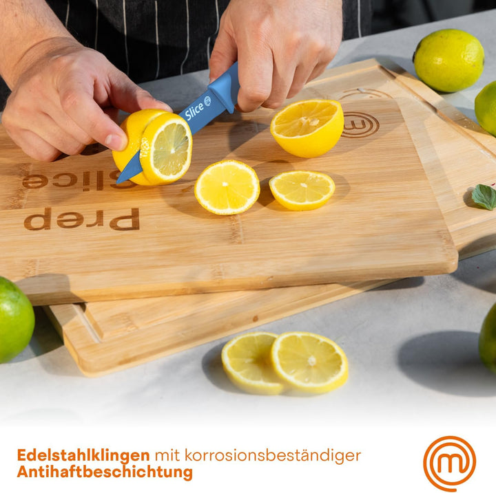 MasterChef Küchenmesser Set, Messerset ink. Kochmesser, Gemüsemesser & Schälmesser, Scharfe Messer E