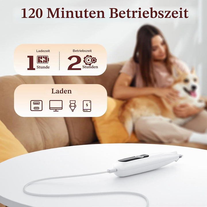 Pfotentrimmer für Hunde mit LED-Licht, One-Touch-Schalter Hundeschermaschine Leise Pfotentrimmer Kab