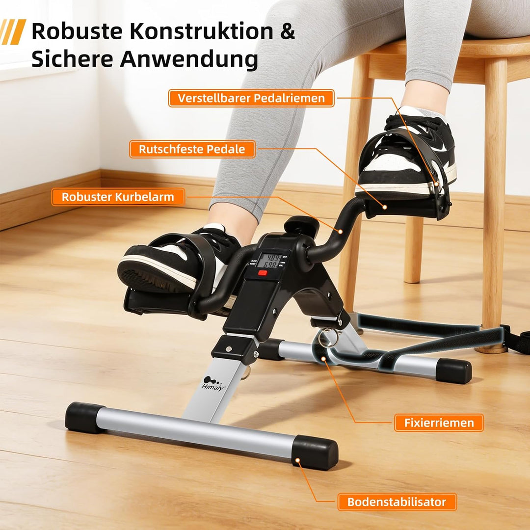 himaly Minibike Heimtrainer Bewegungstrainer Pedaltrainer Trainingsgerät Fitnessgerät mit LCD-Monito