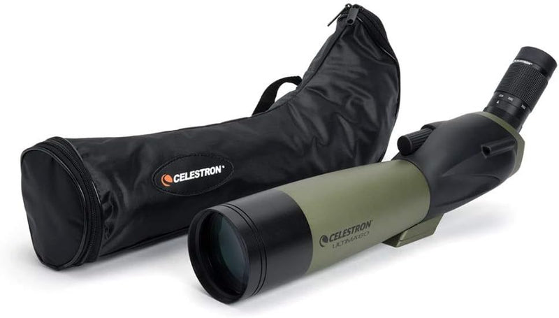 Celestron Ultima 80 abgewinkeltes Spektiv - 20-60x Zoom Okular - mehrfach vergütete Optik für Vogelb