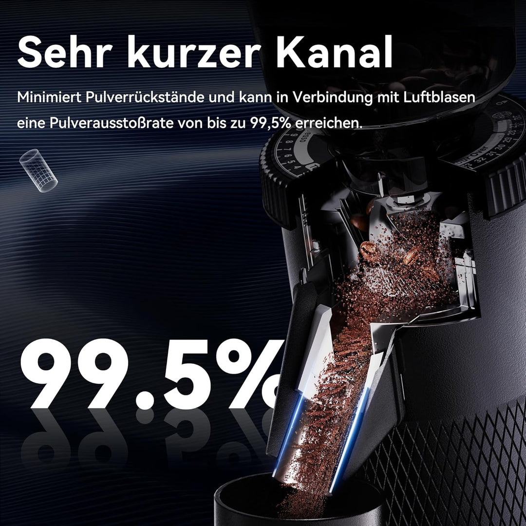 HIBREW G5 Kaffeemühle Kegelmahlwerk, Espressomühle, Einzelbehälter, Aluminiumgehäuse, 36 einstellbar