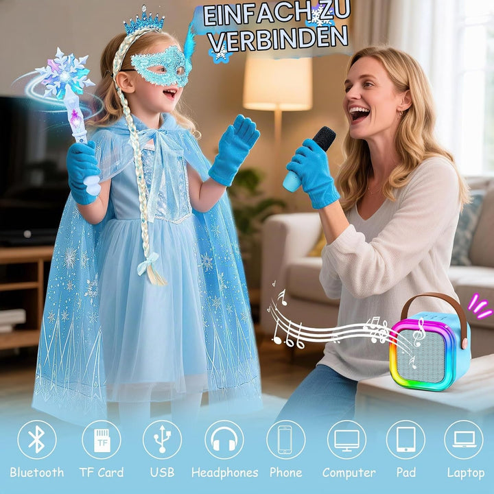 G.C ELSA Eiskönigin Spielzeug Geschenk für Mädchen 4 5 6 7 8 Jahre, Mini Karaoke Maschine mit Kinder