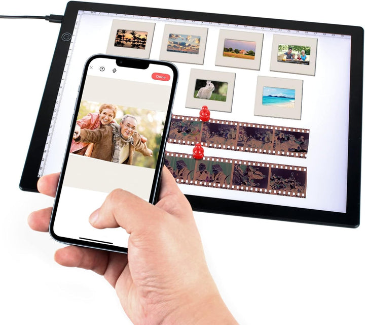 TCNEWCL Diascanner zum Digitalisieren, Film Dias-Scanner Tragbarer, 30 x 21 Zentimeter LED Lichtpane