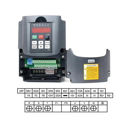 RATTMMOTOR VFD 4kW 220V 3 Phasen Frequenzumrichter CNC Umrichter mit 2m Verlängerungskabel für Spind