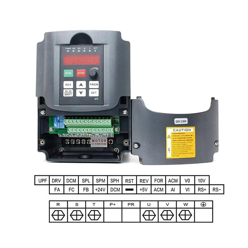 RATTMMOTOR VFD 4kW 220V 3 Phasen Frequenzumrichter CNC Umrichter mit 2m Verlängerungskabel für Spind
