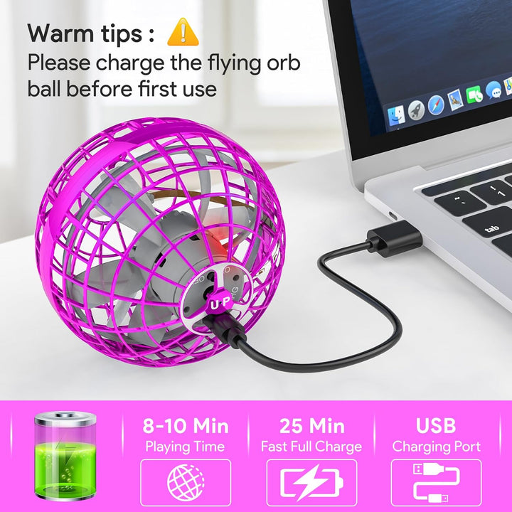 Fliegender Ball,Hand Controlled Hover Ball,Magic Fly Orb Schwebender Ball mit LED Licht Flying Spinn