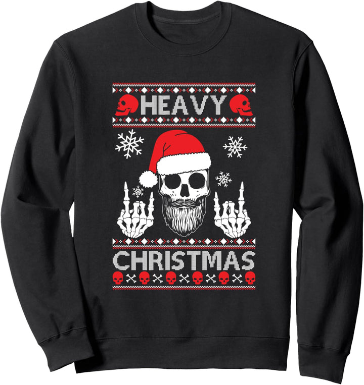 Totenkopf Bart Santa Weihnachtsmütze | Heavy Christmas Sweatshirt