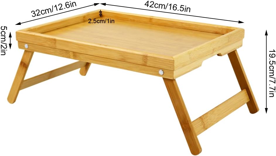 Bambus Frühstückstabletts Mit Klappbaren Beinen Portable Bett Tablett Tisch Snack Servierplatten Tab