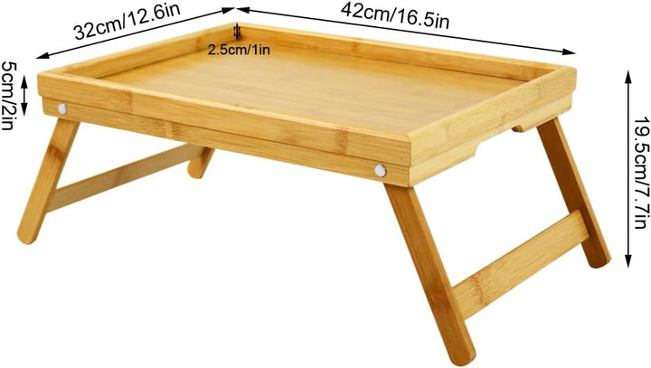 Bambus Frühstückstabletts Mit Klappbaren Beinen Portable Bett Tablett Tisch Snack Servierplatten Tab