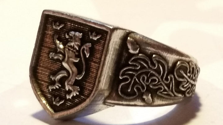 MK-art Militaria Ring 14. Infanteriedivision Galizische Nr.1-Galizien 1943, Löwe