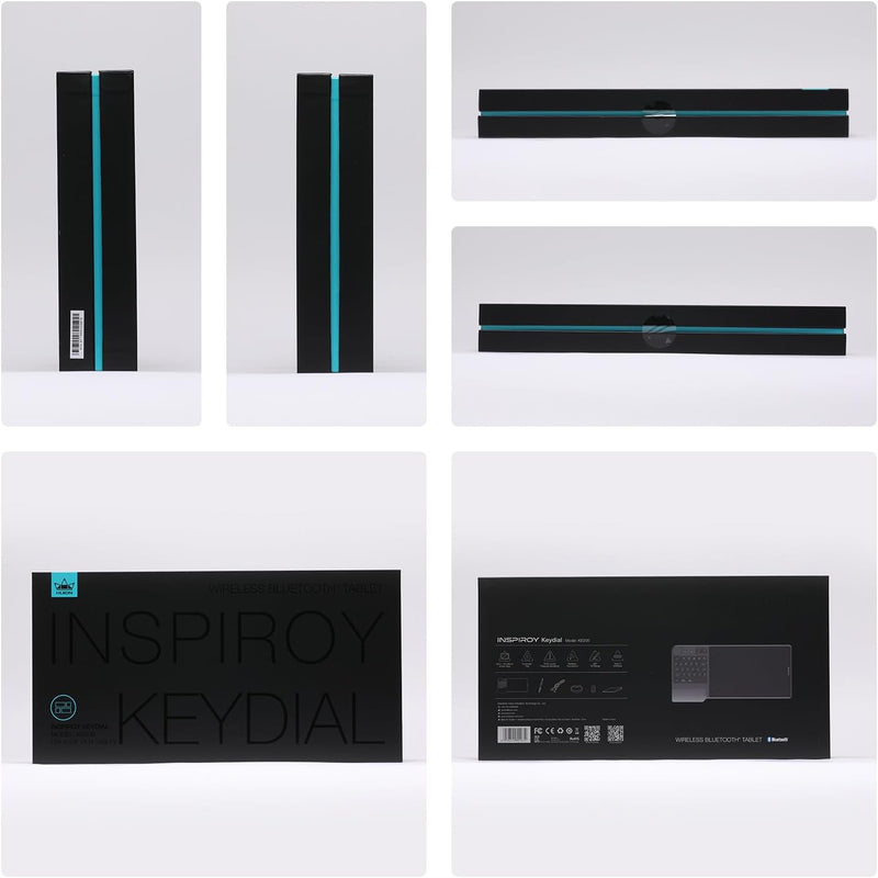 HUION Grafiktablett Inspiroy Keydial KD200 Bluetooth 5.0 8,9 x 5,6 Zoll Stifttablett kombiniert mit